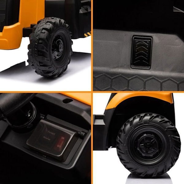 Elektrisk Traktor - JCB - 12V - 2 motorer - 5 km/h - 30 kg - 2 till 6 år Gul