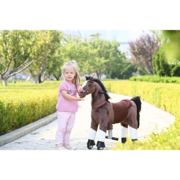 Barns gunghäst på hjul - Kijana - Brun - För 4-9 år