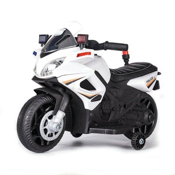 Polisens Elektrisk Motorcykel - 6V Batteri - 1 till 3 år - Vit