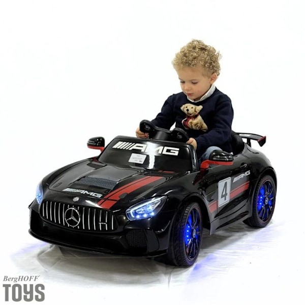 Barnbil 12V - Mercedes AMG GT4 - 1 till 6 år - Svart