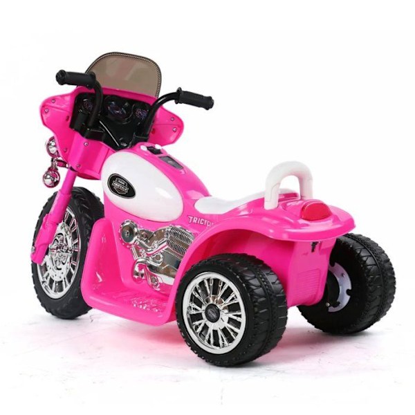 Poliscykel Barn - Chopper 6V - 1 till 3 år - Rosa Rosa