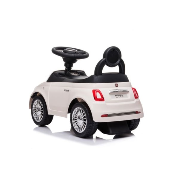 Fiat 500 Child Ride-On Car Vit - Ljus och musikeffekter - Förvaringsfack - Horn