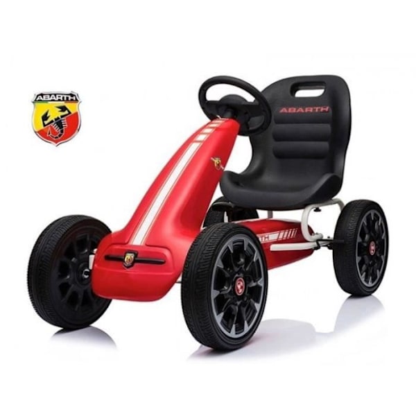 Go Kart med Pedaler Abarth - för Barn - 3 till 7 år - EVA-hjul - Röd Röd