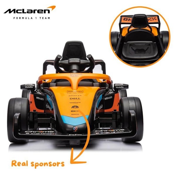 Elbil Barn 12V - McLaren Formel 1 - 1 till 5 år - Orange Flera färger