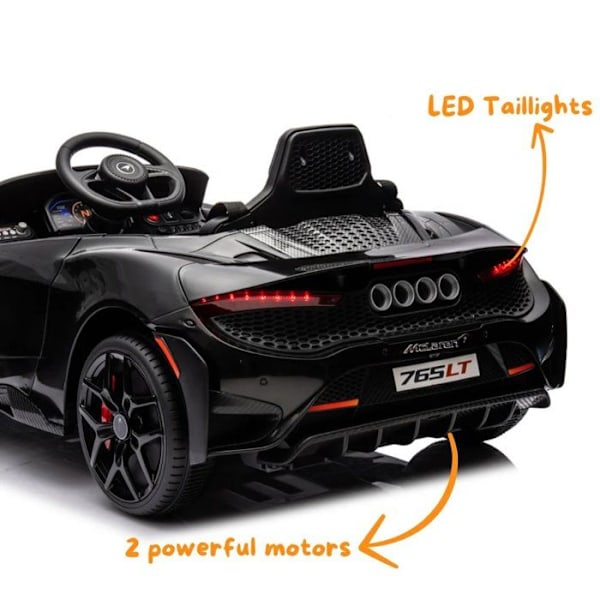 Barnens Elektriska Bil 12V - McLaren 765LT - 1 till 5 år - Svart