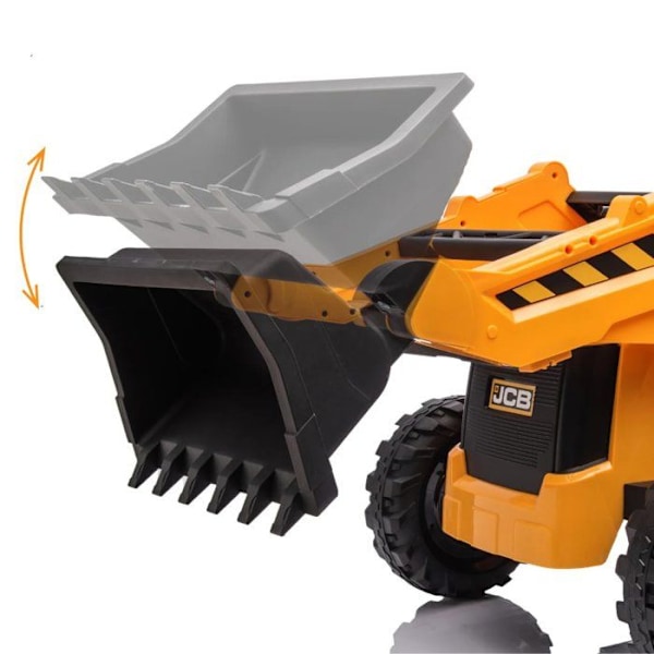 Traktorskop JCB Elektrisk - för Barn 12V Batteri - 2 till 6 år - Gul