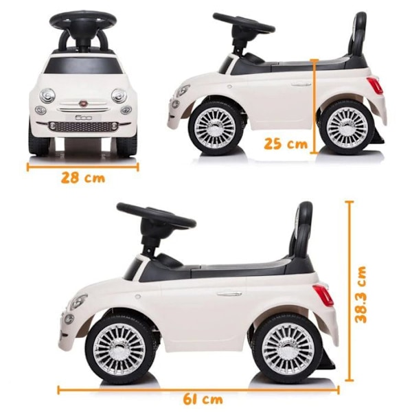 Barnbärande Fiat 500 - för spädbarn - 1 till 3 år - Vit Vit