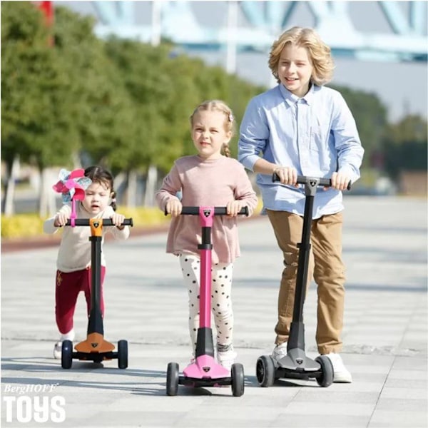 Fällbar Sparkcykel för Barn Lamborghini - med Belysning - 3 till 6 år - Rosa Svart ros