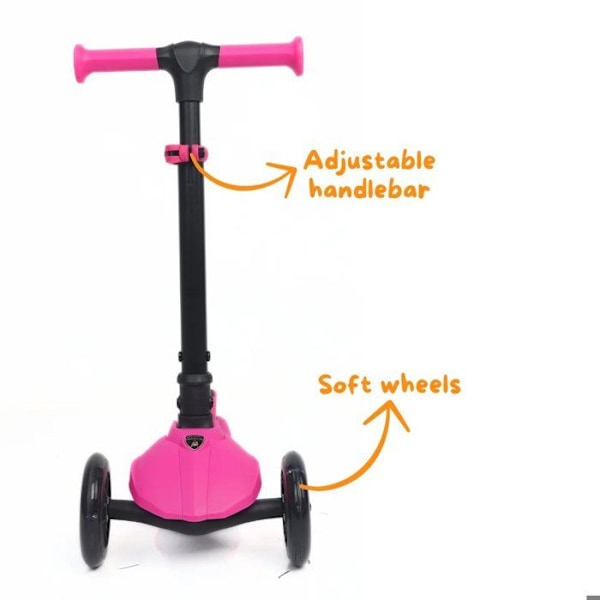 Hopfällbar sparkcykel för barn Lamborghini - 3 till 6 år - med 3 hjul - Rosa Rosa