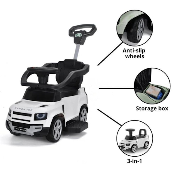 Barnbärsele 2 i 1 - Land Rover Defender - 1 till 3 år - Vit Vit