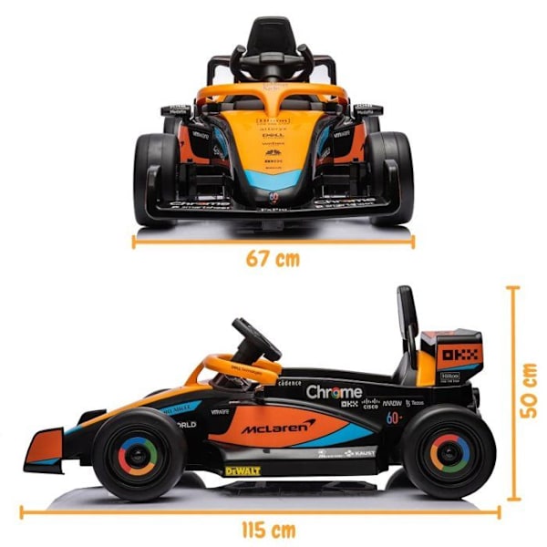 Elbil Barn 12V - McLaren Formel 1 - 1 till 5 år - Orange Flera färger