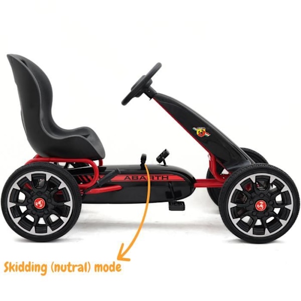 Go Kart med Pedal Abarth - för Barn - 3 till 7 år - EVA Hjul - Svart Svart