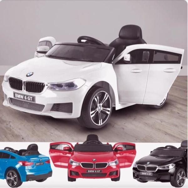 Elbil för barn BMW 6GT - 12V Motor - Belyst - MP3 - Vit