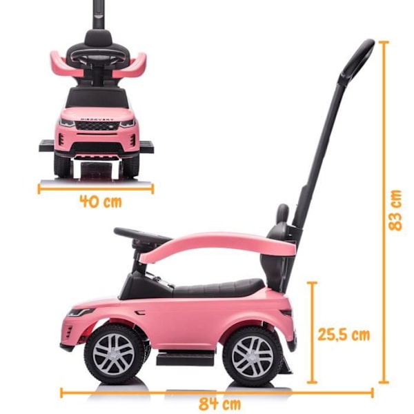 Porteur Barn 2-i-1 - Land Rover Discovery - 1 till 3 år - Rosa Rosa