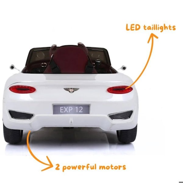Barns Elektrisk Bil - Bentley EXP12 Speed - 12V - 1 till 5 år - Vit Vit