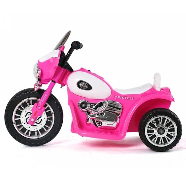 Poliscykel Barn - Chopper 6V - 1 till 3 år - Rosa Rosa