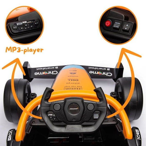 Elbil Barn 12V - McLaren Formel 1 - 1 till 5 år - Orange Flera färger