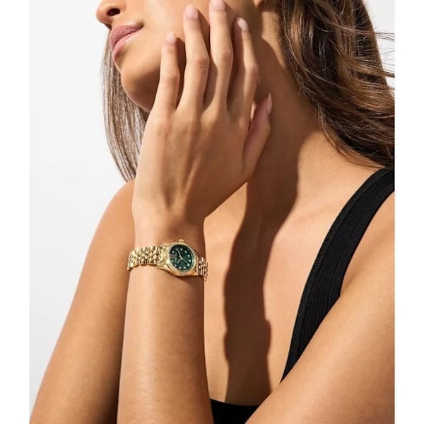 Kvindeur - Michael Kors - MK4842 - Forgyldt Rustfrit Stål - Grøn Zifferblad - Vandtæt 5 ATM gyllene