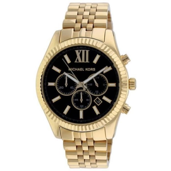 MICHAEL KORS HERR 45MM KRONOGRAF GULD STÅL ARMBAND & BOTTUR MK8286