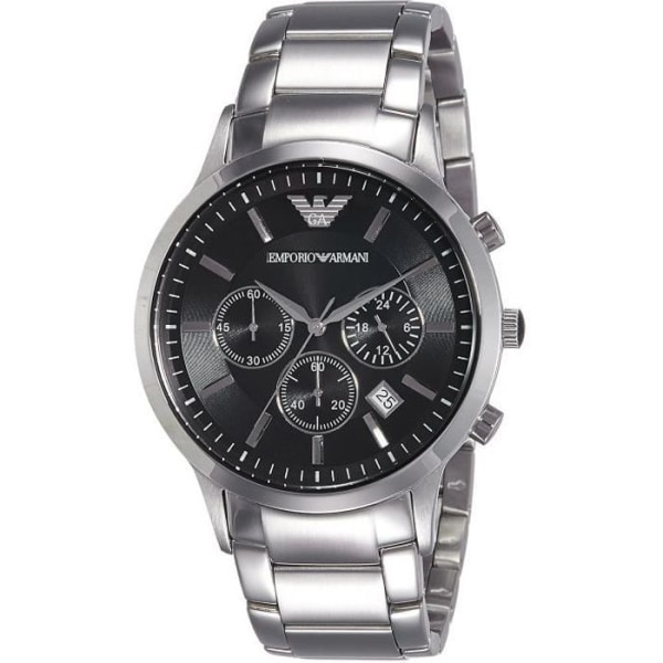 Ur - Emporio Armani - AR2434 - Sort - Rustfrit stål - Chronograph Svart