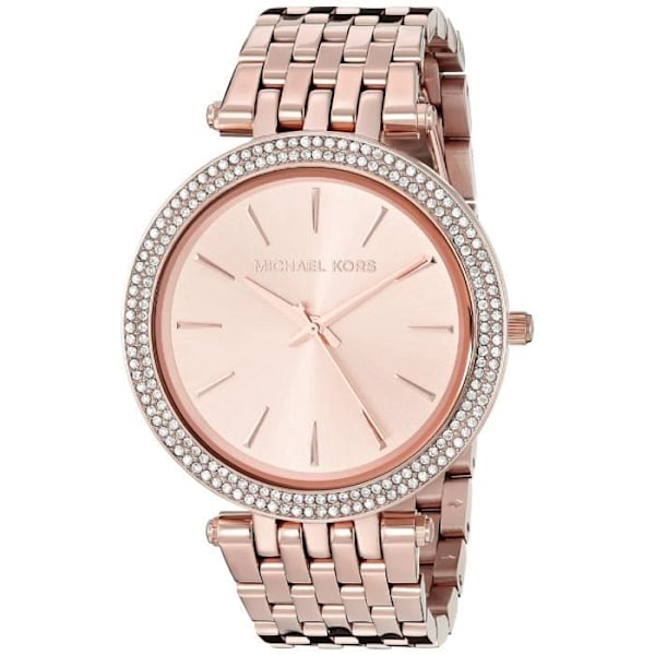 Dameur - Michael Kors - MK3192 - Guld rustfrit stål - 10 ATM vandtæt - Mørkeblåt ægte læder Rosa, mörkblå