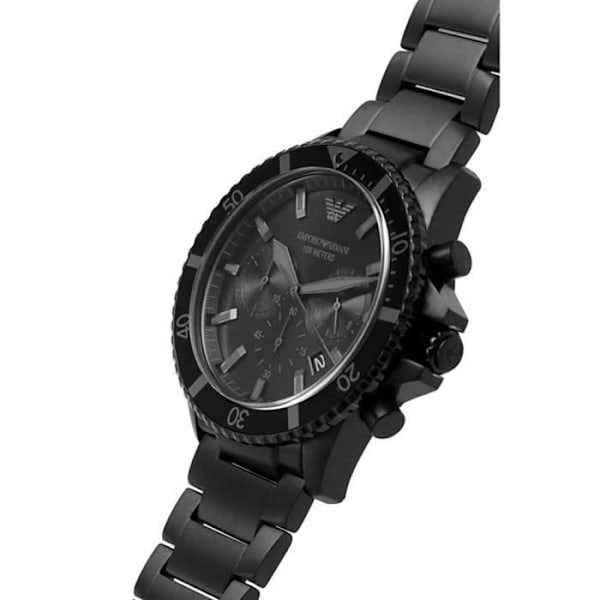 Emporio Armani herreur AR11363 Quartz Chronograph Rustfrit stål Armbånd Sort Svart