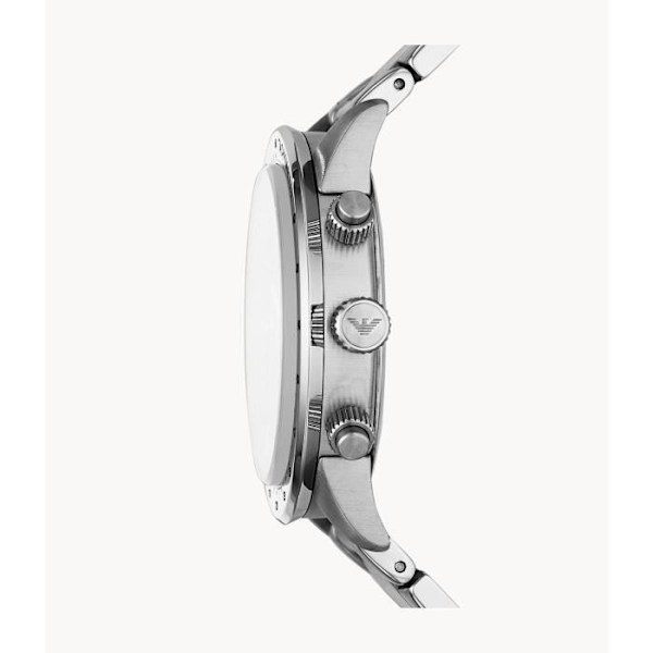 Mand Herren Emporio Armani - Quartz Chronograf - Stålhus 43mm - Vandtæt 3 ATM - Sort skive Svart
