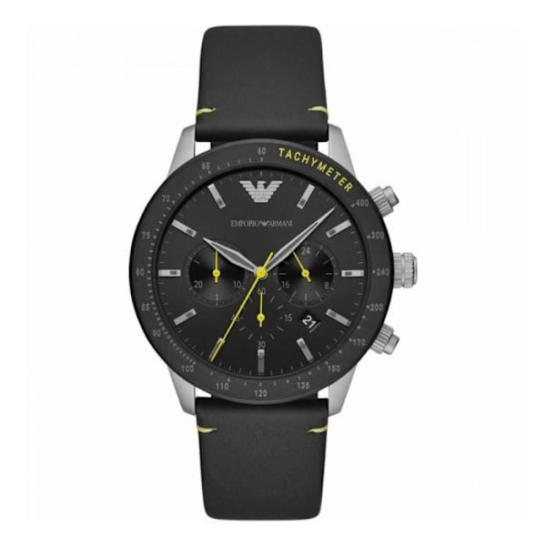 Klocka - Armani - AR11325 - Svart Läder - Kvarts - Ø 44 mm Svart