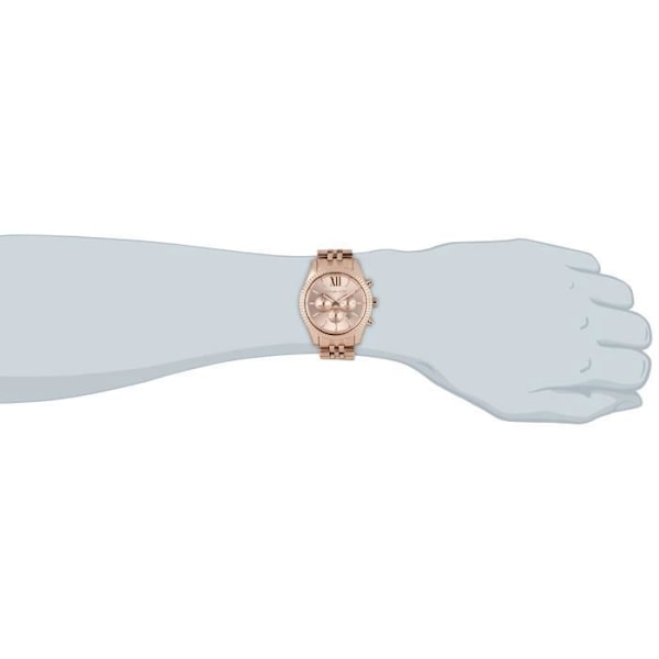 Klocka - Michael Kors - Lexington - Chronograf - Rose Ciffer - Guldstål - Vattenresistens 10 ATM Rosa