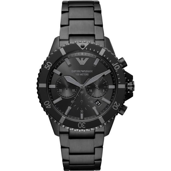 Emporio Armani herreur AR11363 Quartz Chronograph Rustfrit stål Armbånd Sort Svart
