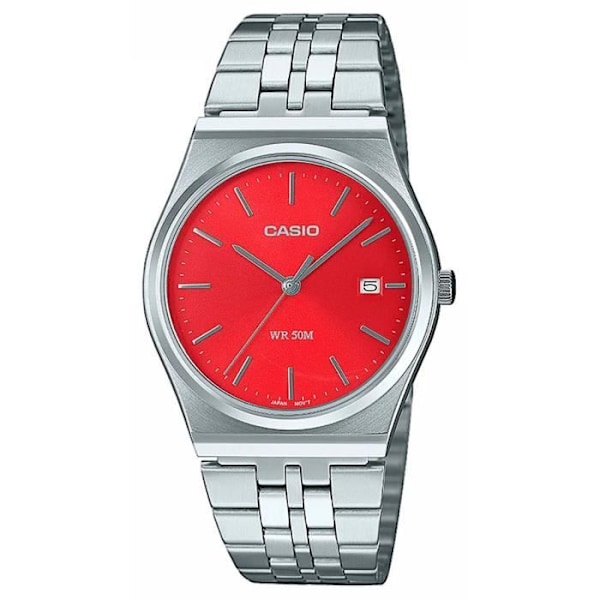 Casio Watch - Dam - MTP-B145D-4A2VEF - Silver Rostfritt stål - 35 mm - Röd Pengar