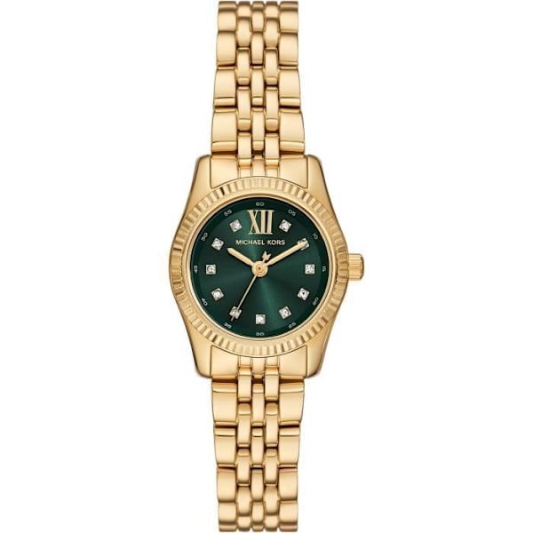 Kvindeur - Michael Kors - MK4842 - Forgyldt Rustfrit Stål - Grøn Zifferblad - Vandtæt 5 ATM gyllene