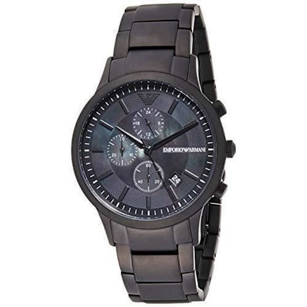 Klocka - EMPORIO ARMANI - Chronograph Quartz för män - Svart fodral - Svart armband - Vattentät 50m Svart