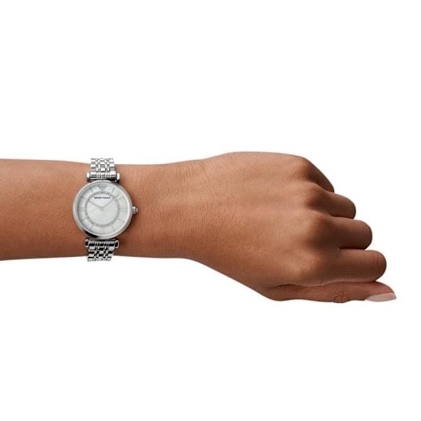 Damklocka - EMPORIO ARMANI - AR1908 - Rostfritt stål - Pärlemorskiva - Motstånd 3 Atm Pärlemor, Silver