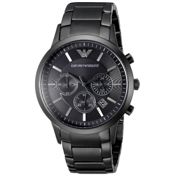 Emporio Armani - Kvartsklocka för herr med kronograf i rostfritt stål och svart urtavla - AR2453
