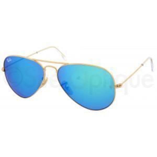 Briller - Ray Ban - RB 3025 112-17 - Aviator - Metal - Kan tilpasses til udsigten Guld, Blå