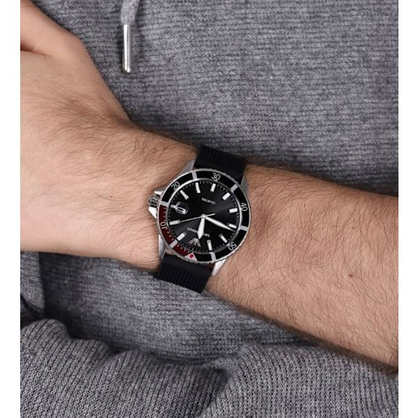 Klocka - Emporio Armani - AR11341 - Kvarts - Analog - Svart silikonband Svart