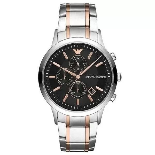 EMPORIO ARMANI Herrklocka AR11165 eller ros, ARgent, Noir