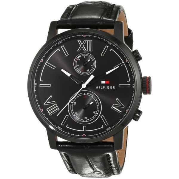 Ur - Tommy Hilfiger - 1791310 - Sort læder - 5 ATM vandtæthed - Analog skærm Svart