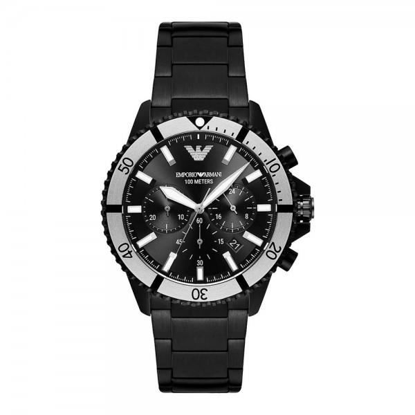 Ur - Armani - AR80050 - Rustfrit stål - Sort - 5 ATM - Ø 43 mm Svart