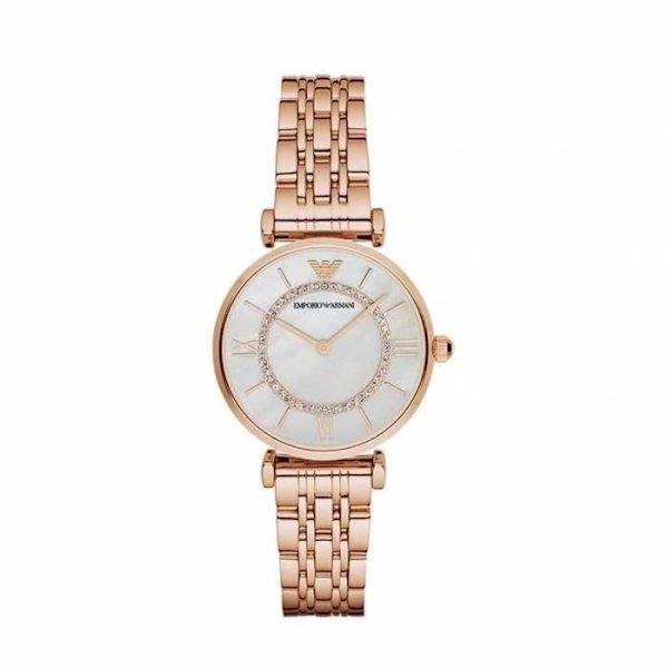 Dameur Kvinde - Emporio Armani - AR1909 - Rustfrit Stål - Perlemorsskive - Vandtæt 3 Atm rosa guld, pärlemor