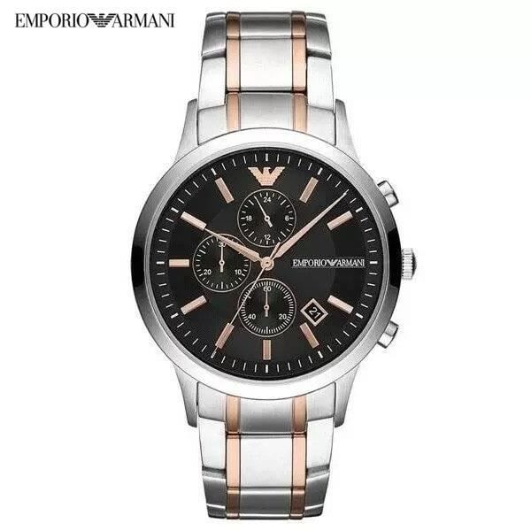 Ur - ARMANI - AR11165 - Rustfrit stål - 5 ATM - Sort - Roséguld eller ros, ARgent, Noir