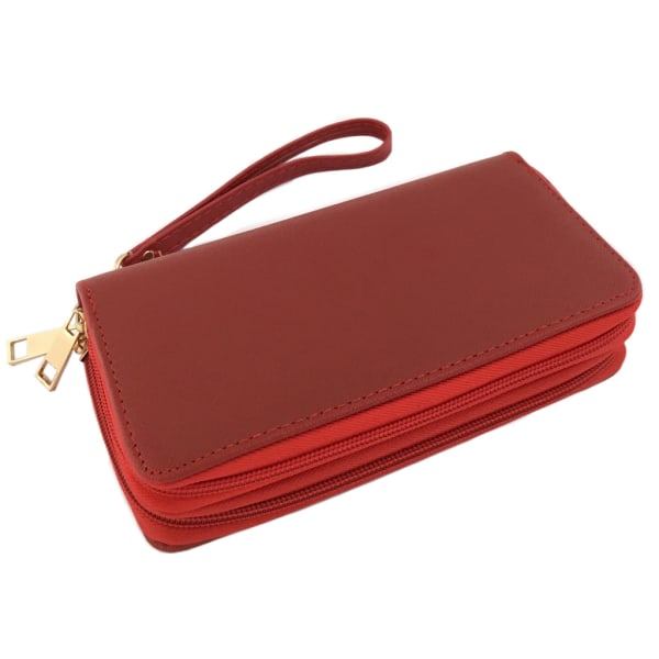 Stor plånbok med två stora fack Röd one size