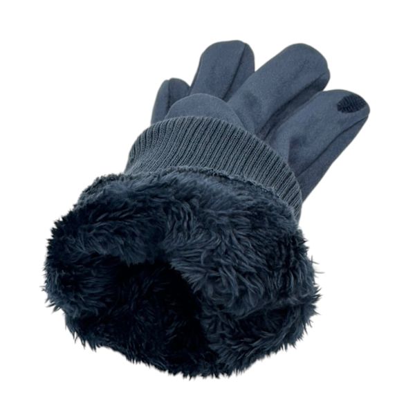 Handskar mocka herr Blå one size