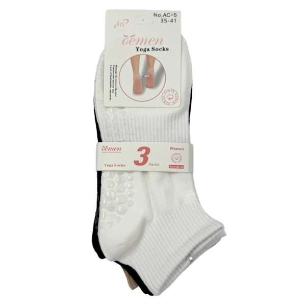 Yogastrumpor DAM, Stl 35-41, 3-pack multifärg one size