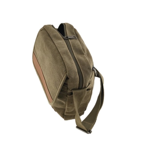 Liten axelremsväska kanvas/tyg Khaki one size