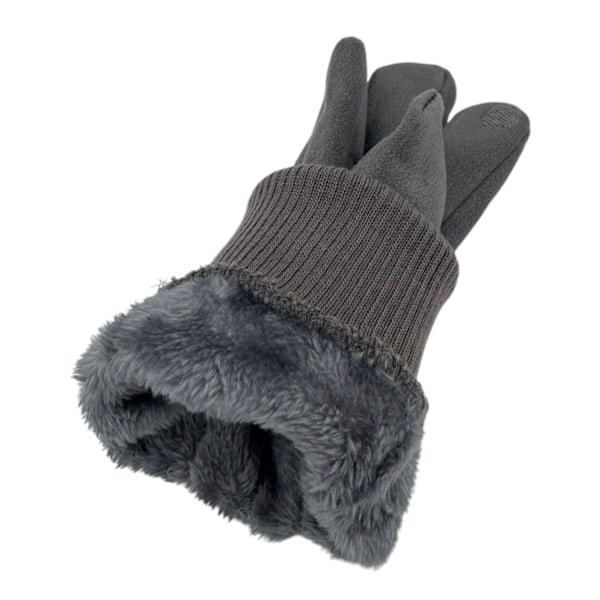 Handskar mocka herr grå one size