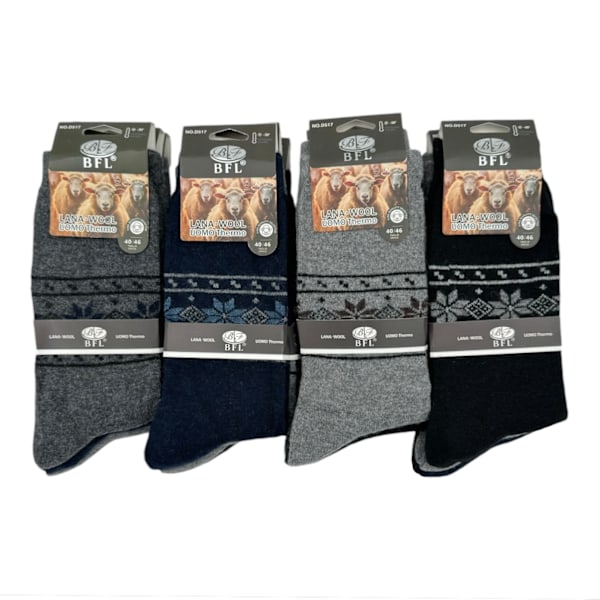 Strumpor i ull för män - 12 pack multifärg one size