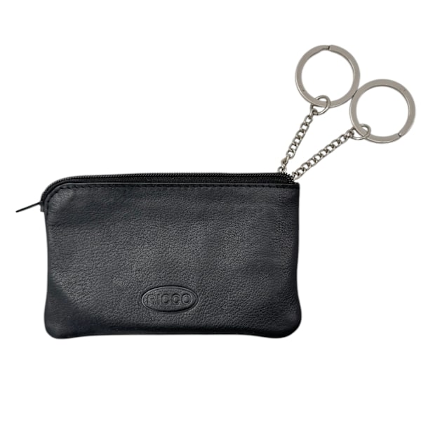 Myntbörs med två nyckelringar Black one size