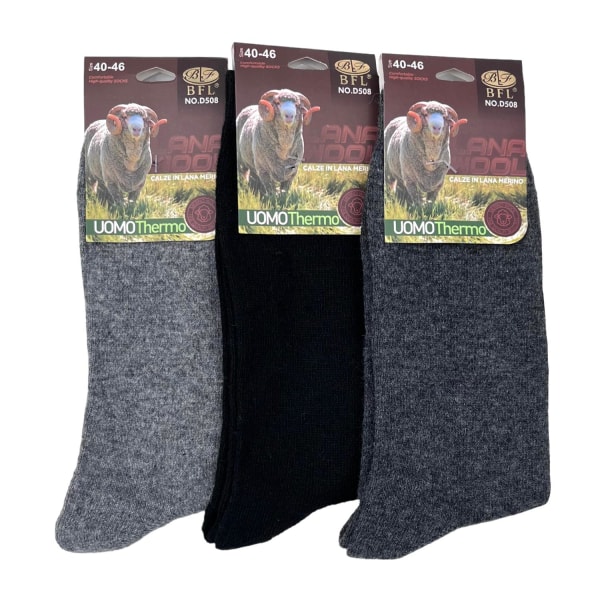 Wool Ullstrumpor 12 pack, HERR 40-46 multifärg one size